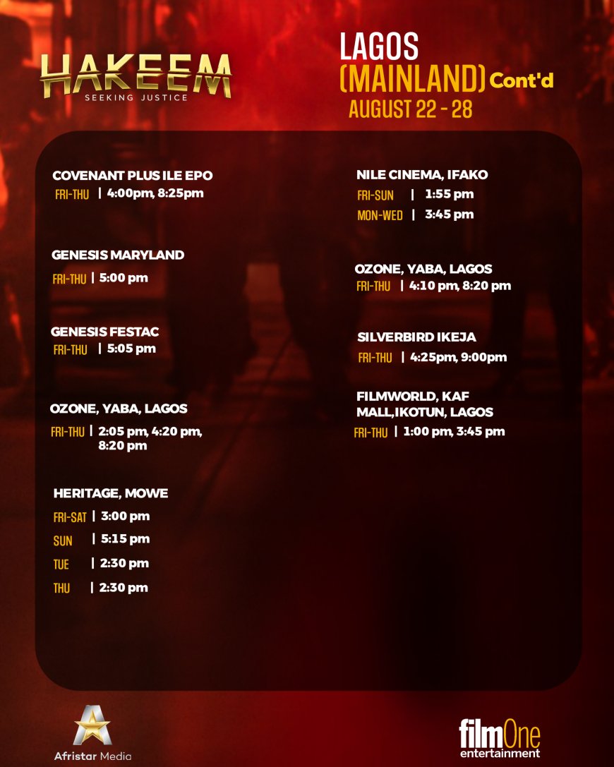 HAKEEM: SEEKING JUSTICE ShowTimes