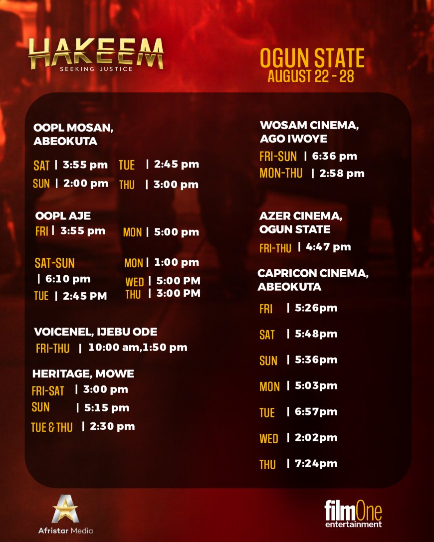 HAKEEM: SEEKING JUSTICE ShowTimes
